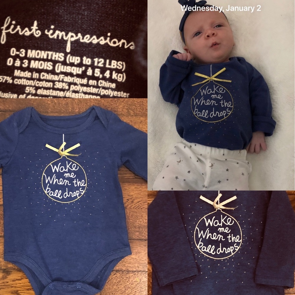 Free “Wake me when the Ball Drops” long sleeve bodysuit